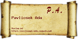 Pavlicsek Ada névjegykártya